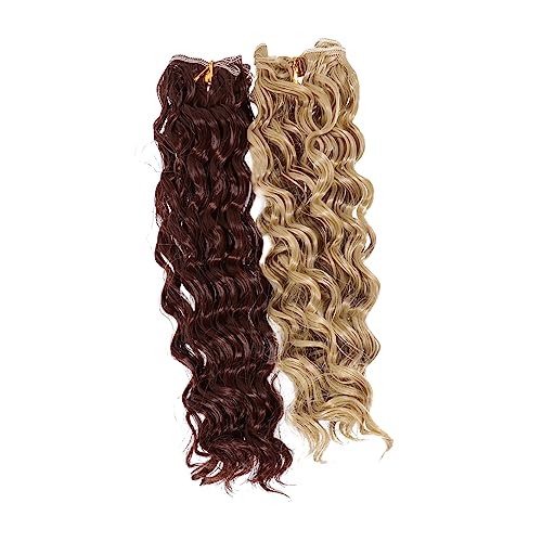 WOONEKY 2stücke Hochtemperaturseide Puppenperücke Handwerksbedarf Diy Puppenperücken Für Puppenherstellungszubehör Puppenhaar Puppenherstellung von WOONEKY