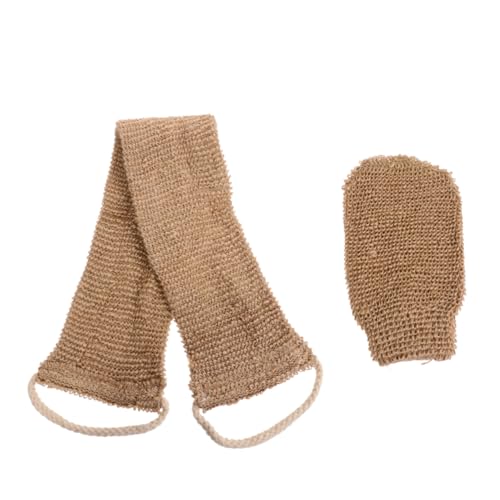 WOONEKY 2St Ramie-Handschuhe mit Rückenstreifen Rückenreinigungsbadegurt Badewäscher für den Körper heizlùfter Handtuch Badetuch tragbare Badetücher Dekontaminationsbadehandschuhe von WOONEKY