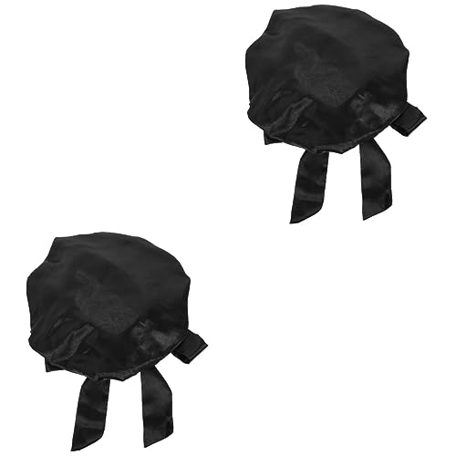 WOONEKY 2stücke Damen Duschhaube Mit Schleife Extra Große Elastische Satin-badekappe Für Haar Wiederverwendbar Für Make-up Spa Schlaf Und von WOONEKY