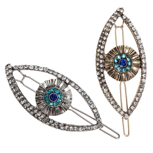 WOONEKY 2stücke Evil Eye Haarklammern Mit Strass Antik Retro Haarspangen Für Damen Für Elegante Styles Und Besondere Anlässe Haaraccessoires Mit Teuflischem Design von WOONEKY