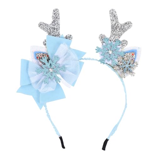 WOONEKY 2St Weihnachtsgeweih Stirnband Christmas hair accessories for Reindeer antler headwear for children elchgeweih stirnband Hirschgeweih Stirnband Glitzer Haar Klammern Blitz von WOONEKY