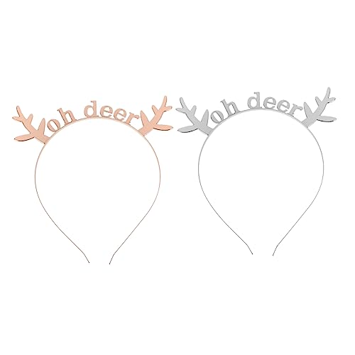 WOONEKY Einzigartiges Weihnachts-kopfschmuck-set Aus Legierung Mit Haarreif Geweih Und Buchstaben-design von WOONEKY