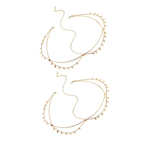 WOONEKY 2stücke Stirnband Mit Pailletten Haarketten Im Ethnischen Stil Für Damen Kopfkette Schmuck Als Accessoire Und Haarband Kette Für Partys Und Auftritte von WOONEKY