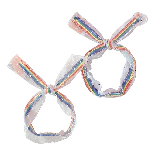 WOONEKY 2Stücke Regenbogen Haarband Mesh Spitze Haarreif mit Punkten für Damen Elastisches Haaraccessoire für Freizeit WOONEKY 2Stücke Regenbogen Haarband Mesh Spitze Haarreif mit Punkten für Damen Elastisches Haaraccessoire für Freizeit von WOONEKY