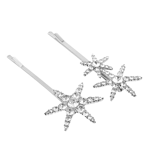 WOONEKY 2stücke Glitzer Strass Dekorative Stern Haarklammern Für Damen Funkelnde Haarspangen Für Stilvolle Im Alltag Besonderen Anlässen von WOONEKY
