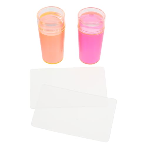 WOONEKY 2sätze Teiliges Maniküre Stamperset Stempeln Und Schabern Für Kreative Nageldesigns Inklusive Großer Transparenter Stempel Mit Abdeckung Für -nagelkunst Und Einfache Anwendung von WOONEKY
