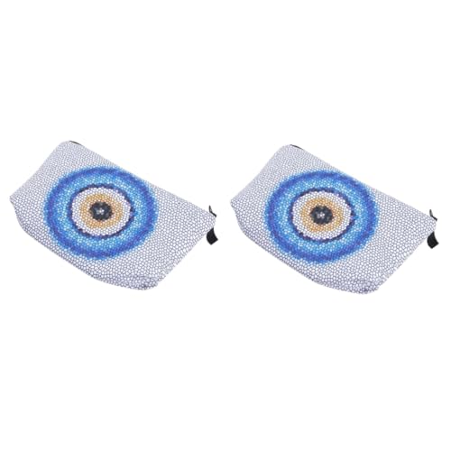 WOONEKY 2 Stücke Bösen Blick Make-up Tasche Große Reise Kulturbeutel Organizer Reißverschluss Hautpflege Kosmetik Tasche von WOONEKY