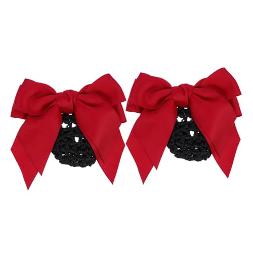 WOONEKY 2stücke Frauen Haar Bun Covers Mit Schleifen-haarnetz Praktische Haarklammern Für Professionelle Damen Für Hotel Bank Pflegeberufe Elegant Und Charmant von WOONEKY