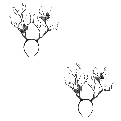 WOONEKY 2 Stücke Halloween Cosplay Haar Hoop Geweih Headwear Äste Stilvolle Silikon Stirnband von WOONEKY