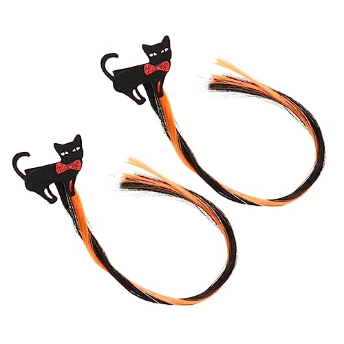 WOONEKY 2stücke Bunte Halloween-haarklammern Für Junge Mädchen Niedliche Haaraccessoires Für Partys Für Kleine Mädchen Mit Attraktiven Wig-designs Und Stylischen Mustern von WOONEKY