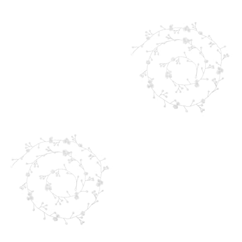 WOONEKY 2 Stücke Handgemachte Blume Geformt Haar Kette Mädchen Haar Zubehör Für Hochzeit Silber Kopfschmuck von WOONEKY