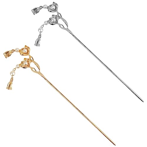 WOONEKY Haarspange Retro-Haarstab für Damen Quaste Haarnadel Haarschmuck für Damen für Frisuren von WOONEKY