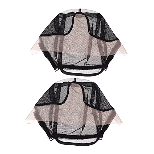 WOONEKY Haarpflege- -Set atmungsaktives Mesh-Perückenhut elastische Perückenkappe für Damen Perückenhut Schwarz 2 Stück von WOONEKY