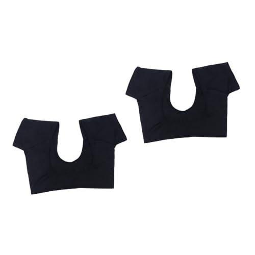 WOONEKY 2st Unterarm-schweißpolsterweste Herren Unterhemd Taille Kurzärmlige Oberteile Für Frauen Anti-schweiß-unterarmweste Für Herren Schweißfest Achsel-schweiß-pad Black 88% Polyester von WOONEKY