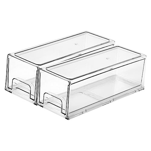 WOONEKY 2stücke Badezimmer-organizer Aus Acryl Durchsichtige Kosmetik-aufbewahrungsbox Mit Make-up-veranstalter Für Haushalt Schlichtes Design Für Organisation Von Kleinigkeiten von WOONEKY