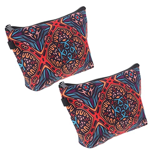 WOONEKY 2stücke Geometrische Druckmuster Kosmetiktasche wasserdichte Multifunktions-Aufbewahrungstasche Für Make-up Und Reise Große Kapazität Für Damen von WOONEKY