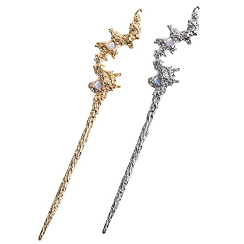 WOONEKY 2stücke Haarschmuck Für Frauen Glänzende Haarnadeln Mit Strass Multifunktionale Dutt-sticks Für Verschiedene Anlässe Für Hochzeiten Und Besondere Feierlichkeiten von WOONEKY