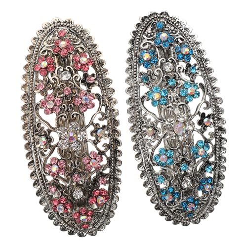 WOONEKY 2stücke Haarspangen Für Damen Kleine Dekorative Boho-haarspangen Zweireihige Haarklammern Handgefertigte Haargabeln Für Styling Und Mode von WOONEKY