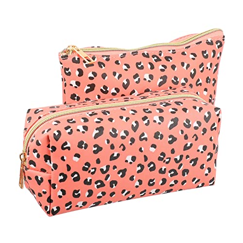 WOONEKY 2stücke Kosmetiktasche Leopard Bedruckt Reise-Aufbewahrungstasche Leoparden-Kosmetiktasche Lagerungstasche Für Lippenstift Feuchttücher Augenbrauenstift Zahnbürste Kompakt Und WOONEKY 2stücke Kosmetiktasche Leopard Bedruckt Reise-Aufbewahrungstasche Leoparden-Kosmetiktasche Lagerungstasche Für Lippenstift Feuchttücher Augenbrauenstift Zahnbürste Kompakt Und von WOONEKY