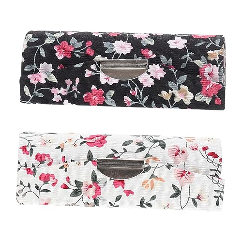 WOONEKY 2stücke Lippenstifthülle Mit Spiegel Retro Blumen Design Lippenstifthülle Für Frauen Aus Gefertigt Kompakt Und Tragbar von WOONEKY
