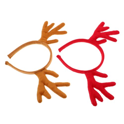 WOONEKY 2stücke Rentiergeweih-haarreif Für Halloween Weihnachtsparty Hirschgeweih-stirnband Tierkopfbedeckung Festtagskostüm-accessoire von WOONEKY