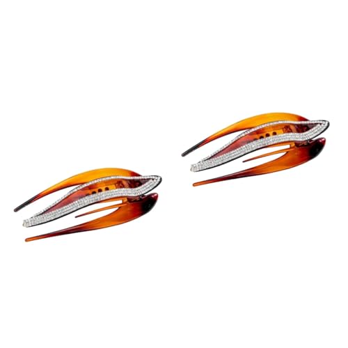 WOONEKY 2stücke Rhinestone Clip Haarspange Für Damen Haaraccessoire Braun Für Alltag Partys Und Besondere Anlässe von WOONEKY