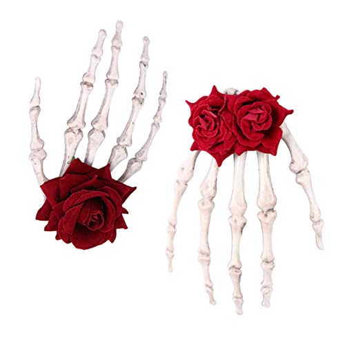 WOONEKY 2stücke Rote Haar Clip Maskerade Halloween Kopf Prop Schädel Halloween Kopfschmuck Aus Hochwertigem Material Bequem Und Langlebig Geschenke Für Mädchen Oder Weihnachten Oder von WOONEKY