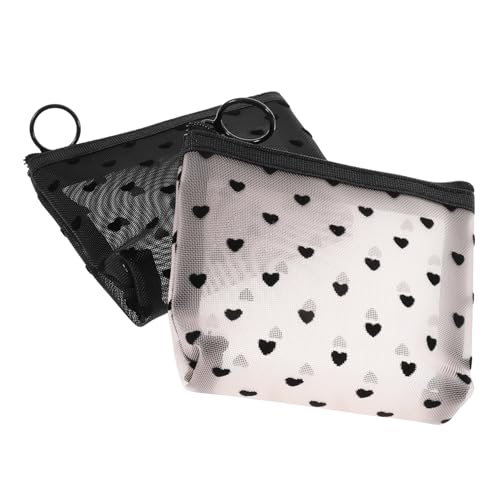 WOONEKY 2stücke Make-up-Taschen Mit Reißverschluss Reise-Kosmetiktasche Kleine Beutel Für Damen Mädchen Kosmetik-Organizer Aus Nylon Und Für Täglichen Gebrauch Einkauf Reisen von WOONEKY