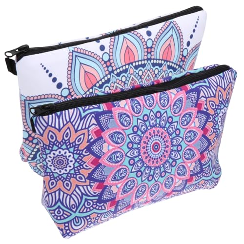 WOONEKY 2stücke wasserdichte Kosmetiktasche Mit Mandala-Druck Praktische Reisetasche Für Make-up Und Toilettenartikel Für Damen Und Unterwegs von WOONEKY