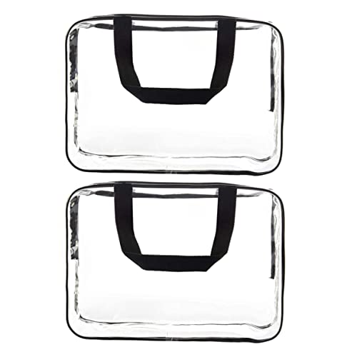 WOONEKY 2stücke wasserdichte Make-up-Tasche Aus PVC-Material Für Reisen Mit Griffdesign Für Make-up-werkzeugtaschen Und Kosmetik-aufbewahrungstaschen Als Beautycase Für Und von WOONEKY