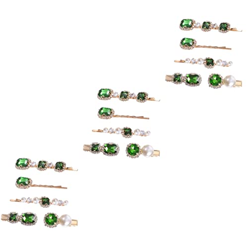WOONEKY 3sätze Vintage Grüner Perlen Haarklammer Für Haarspangen Für Mädchen Haarschmuck Für Partys Und Besondere Anlässe von WOONEKY