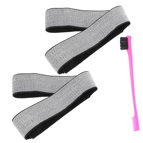 WOONEKY 3sätze Elastischen Bändern Für Perücken Verstellbare Bequeme Fixierbänder Mit Bürste Teilig Silberne Sicheren Befestigung Und Natürlichen Haarsitz von WOONEKY