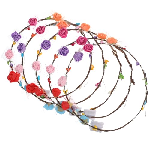 WOONEKY 3 Sets Einzigartiges -blumenstirnband -festival-kopfschmuck Für Frauen Und Mädchen Brautjungfern Blumenmädchen Party-kopfschmuck 5 Stück * 3 Zufälliger Stil von WOONEKY