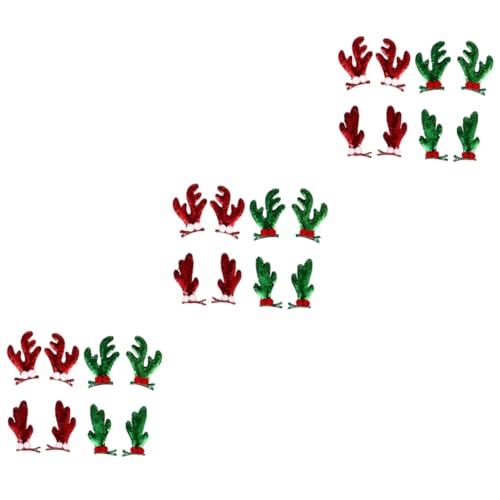 WOONEKY 24stücke Teiliges Weihnachts-haarspangen Mit Süße Mädchen-haarclips Mit Rentiergeweih Für Festlichkeiten Und Fotoshootings Leicht Und Zu Tragen von WOONEKY