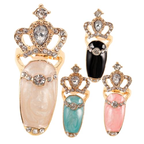 WOONEKY 3 Sets Nagel Für Frauen Nagel Knöchel Nagel Schmuck Einzigartiges Design Für Party 4 Stück * 3 von WOONEKY