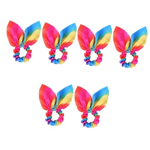 WOONEKY 3 Sets Eleganter Pferdeschwanzhalter Ohren Flechten Haargummi Für Mädchen Entzückendes Haarband Für Kinder Buntes Elastisches Haarseil-accessoire 2 Stück X 3 von WOONEKY