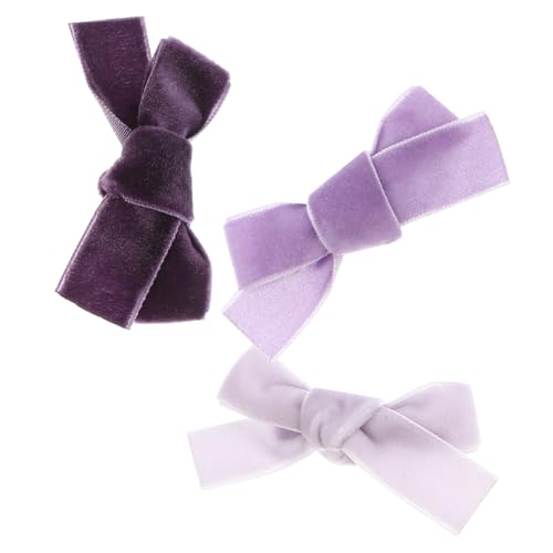 WOONEKY 3 Stck Teiliges Kleine Haarspangen mit Süßem Samt Bow Design Rutschfest Leichte Haarklammern für Mädchen Farbverlauf Stabiler Haarschäden Langlebig und Komfortabel von WOONEKY