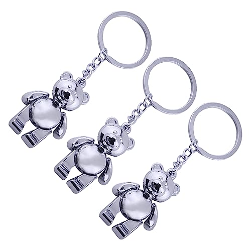 WOONEKY 3 Stück Bären-Schlüsselanhänger Auto Für Männer Metallanhänger Kinder-Schlüsselanhänger Anhänger Segen- Handtaschenanhänger Schlüsseldekoration von WOONEKY
