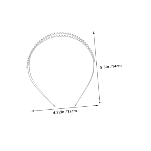 WOONEKY 3 Stück Doppelreihiges Braut Haarband mit Strass Silbernes Hochzeitsschmuck Teilig Funkelndes Stirnband für Damen Eleganter Haarschmuck für Party und Festliche Anlässe von WOONEKY