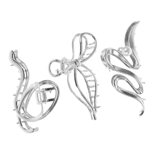 WOONEKY 3 Stück Metall Haarklammern für Dickes Langes Haar Extra Große Leichte Haarkrallen mit Glatter Oberfläche Rutschfest und Haarschonend zum Styling und Alltag für Damen und Mädchen von WOONEKY