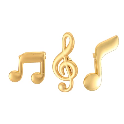 WOONEKY 3stücke Teilige Brosche Mit Musiknoten Für Herren Stilvoller Anzug-schmuck Kragenbrosche Für Jacken Und Hemden Geeignet Für Musikliebhaber von WOONEKY
