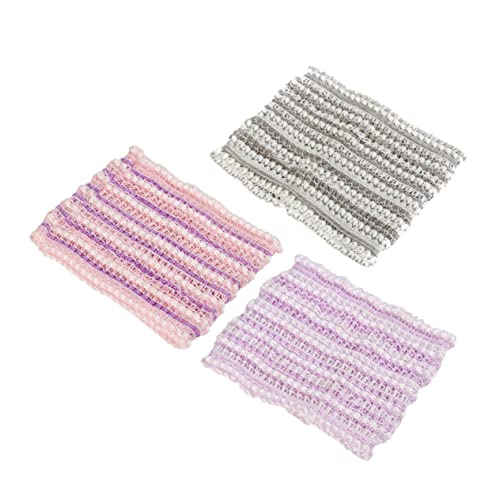 WOONEKY 3 Stück Netz Haarband für Gesichtspflege Elastisches Spa Stirnband zum Waschen für Makeup Entfernung und Duschen Unisex Dehnbar und Bequem Zufällige Farbe Zufällige Farbe von WOONEKY
