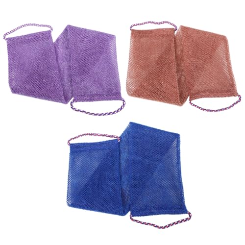WOONEKY 3 Stück Teiliges Afrikanische Peeling Badetücher Exfolierender Rückenschrubber aus Leichtem Langlebigem Material für Dusche Körperreinigung und Sanftes Hautpeeling Vielseitig und von WOONEKY