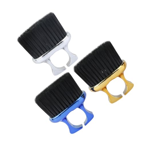 WOONEKY 3 Stück Teiliges Bart Nackenbürsten set aus Langlebigem Abs für Herren Leichte Tragbare Friseurbürsten mit Offenem Ring für Präzises Styling und Staubentfernung bei Bartpflege und von WOONEKY
