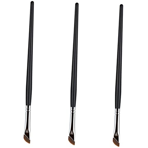 WOONEKY 3 Stück Teiliges Eyeliner Concealer und Lidschatten Pinselset Abgewinkelter Augenbrauenpinsel Präzisions Concealerpinsel und Lidschattenpinsel für Einfaches Auftragen und von WOONEKY