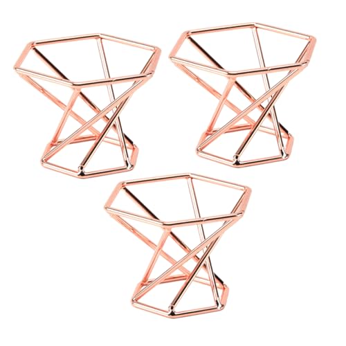 WOONEKY 3 Stück Teiliges Make Up Schwamm Halterung Pulverpuff Trocknungsständer Kosmetik Organizer für Zuhause Langlebig Praktisch Rosa Gold von WOONEKY