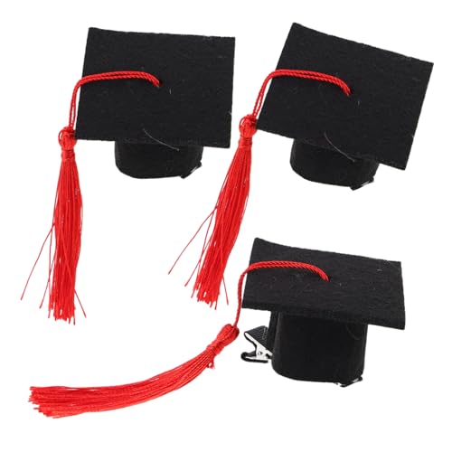 WOONEKY 3 Stück Teiliges Mini Abschlusskappen Haarnadeln für Mädchen Dekorative Haarklammern für Abschlussfeiern Sicheres und Leichtes Design für Festliche Anlässe von WOONEKY