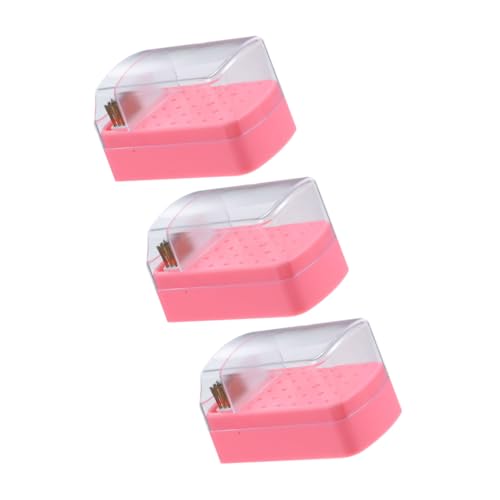 WOONEKY 3 Stück Teiliges Nagelbohrer Aufbewahrungsset mit Löchern und Reinigungsbürste Tragbarer Organizer für Maniküre und Nail Drill Bits für Zuhause und Unterwegs von WOONEKY