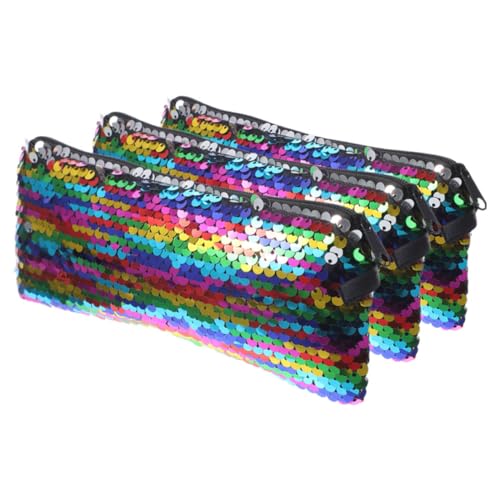 WOONEKY 3 Stück Teiliges Pailletten Make Up Täschchen für Damen Kleine Tragbare Kosmetiktasche zur Aufbewahrung von Lippenstift Toilettenartikeln und Zubehör für Reisen und Alltag WOONEKY 3 Stück Teiliges Pailletten Make Up Täschchen für Damen Kleine Tragbare Kosmetiktasche zur Aufbewahrung von Lippenstift Toilettenartikeln und Zubehör für Reisen und Alltag von WOONEKY