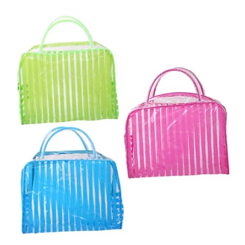 WOONEKY 3 Stück Wasserdichter Transparenter Kulturbeutel Teiliges in Rot Grün Blau PVC Reise Kosmetiktasche mit Reißverschluss Vielseitige Make Up und Toilettentasche für Damen für WOONEKY 3 Stück Wasserdichter Transparenter Kulturbeutel Teiliges in Rot Grün Blau PVC Reise Kosmetiktasche mit Reißverschluss Vielseitige Make Up und Toilettentasche für Damen für von WOONEKY